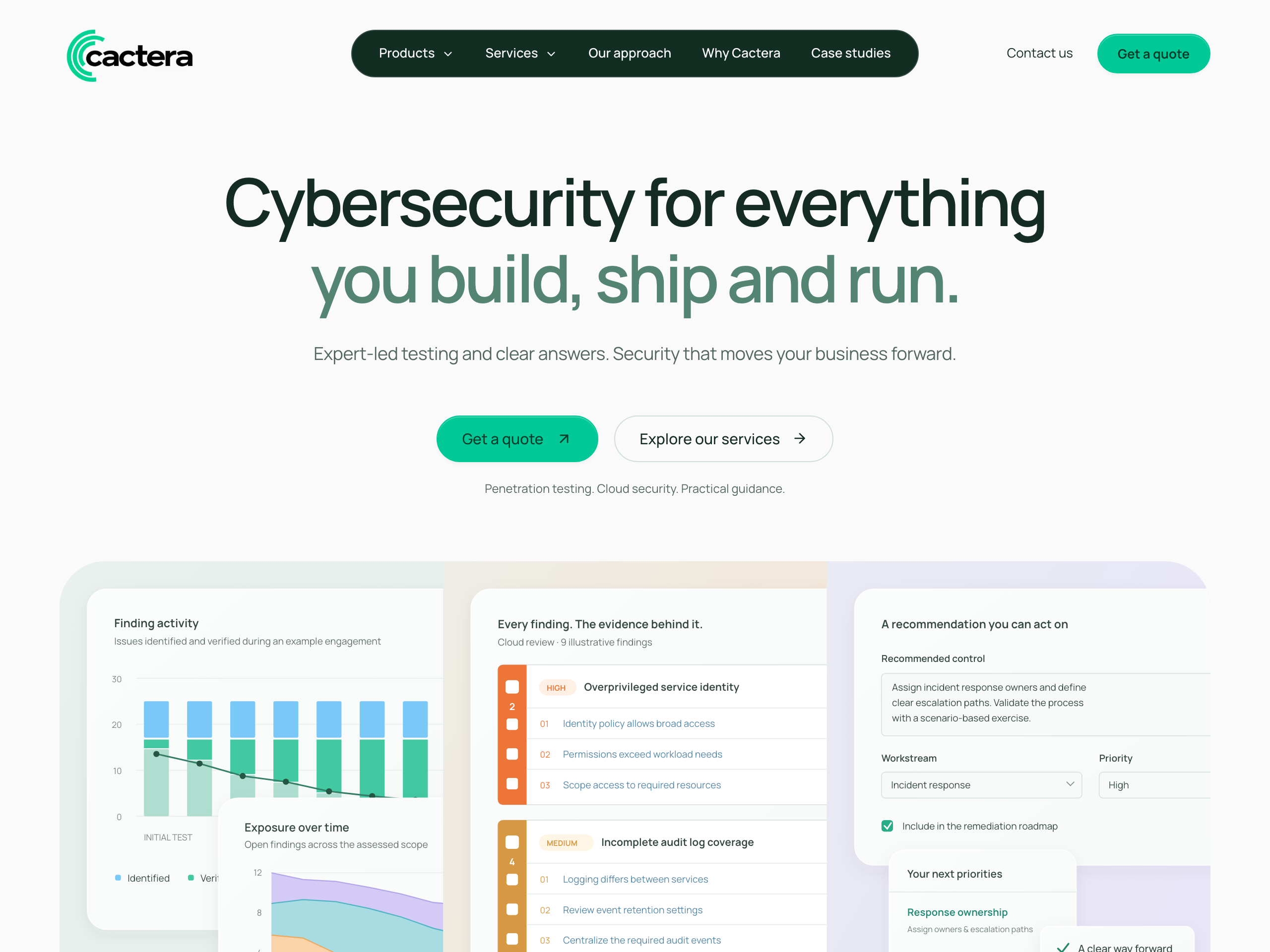 Preview of the Cactera security website